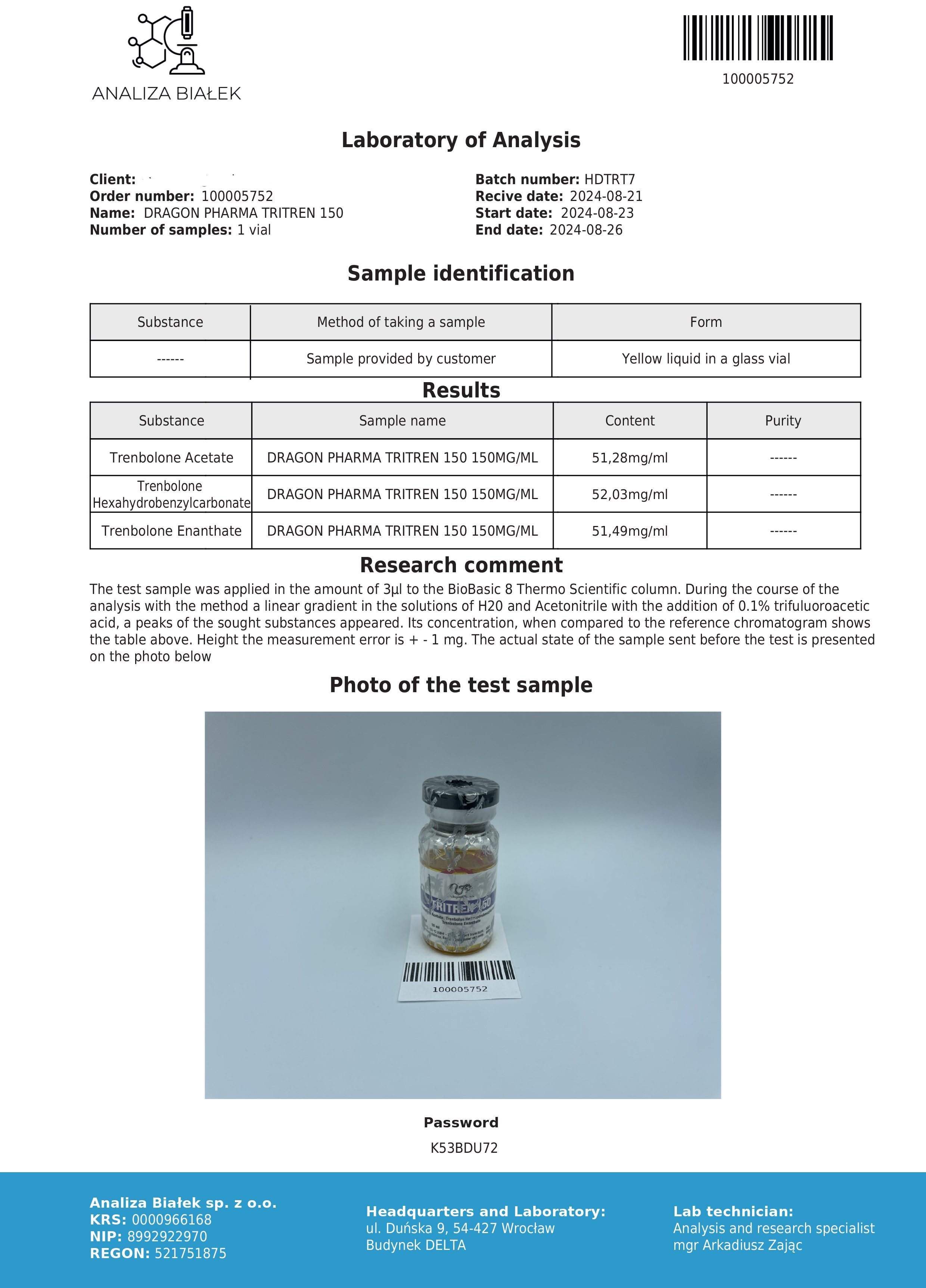 Dragon Pharma Trenbolone 